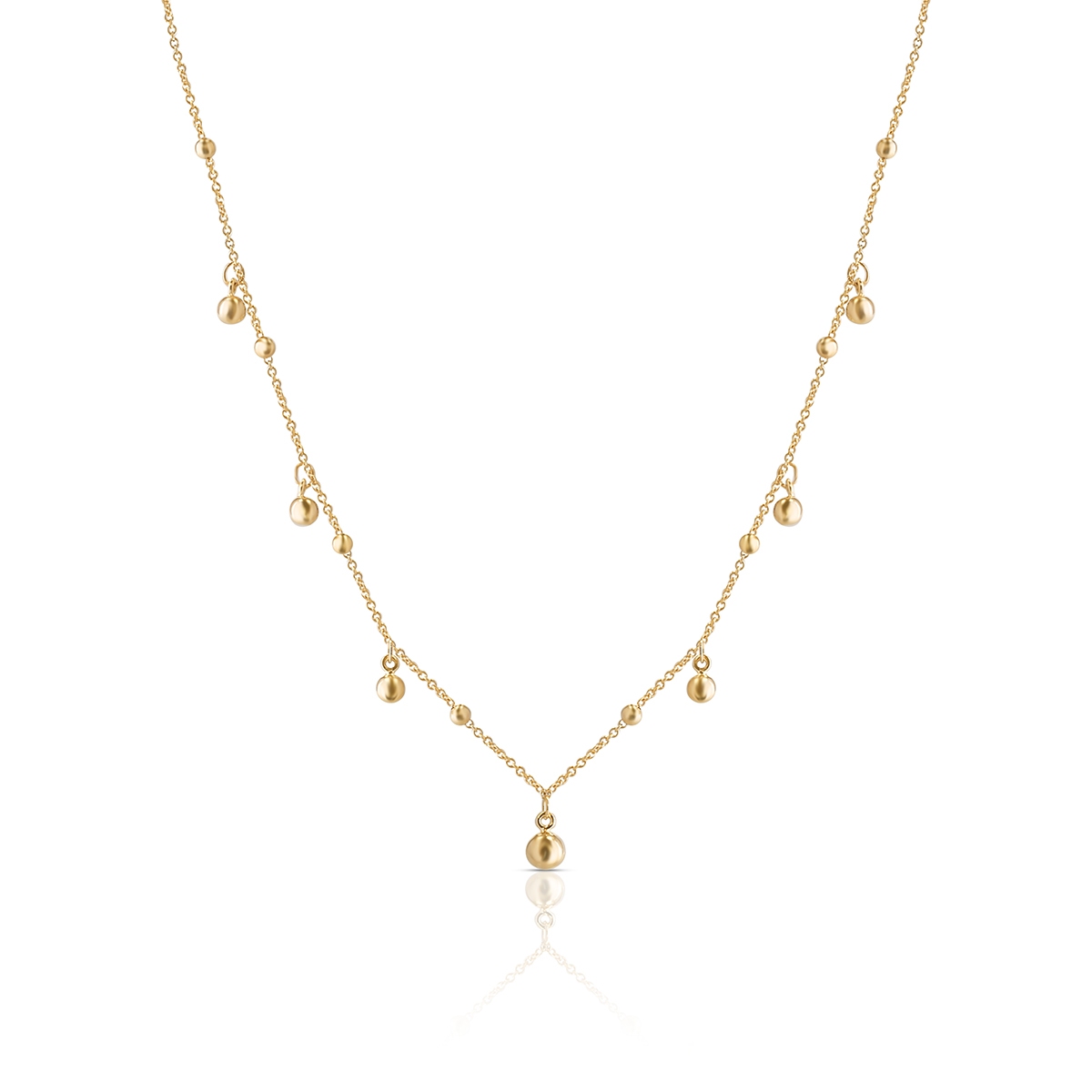 Naszyjnik srebrny pozłacany z kulkami