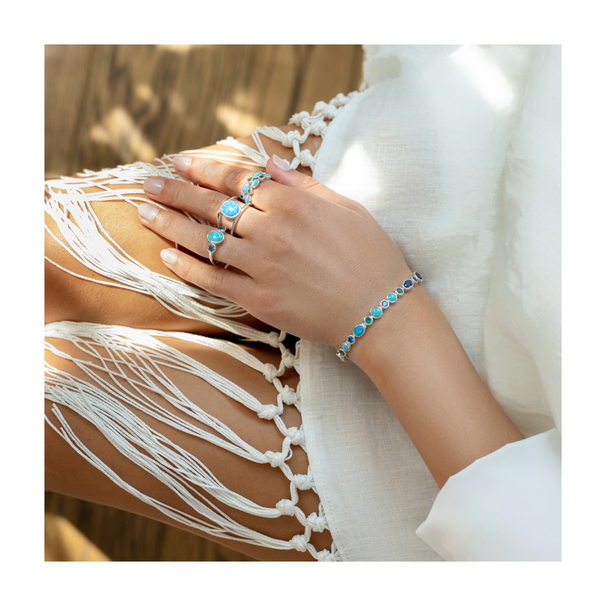 Bransoleta srebrna Laguna