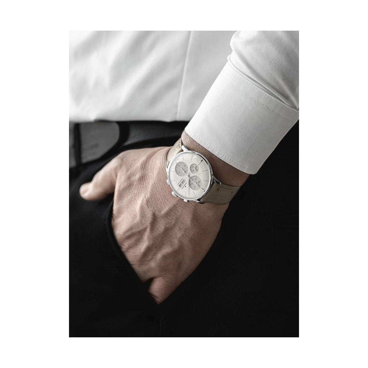 ZEGAREK JUNGHANS MEISTER CHRONOSCOPE DATE ENGLISH