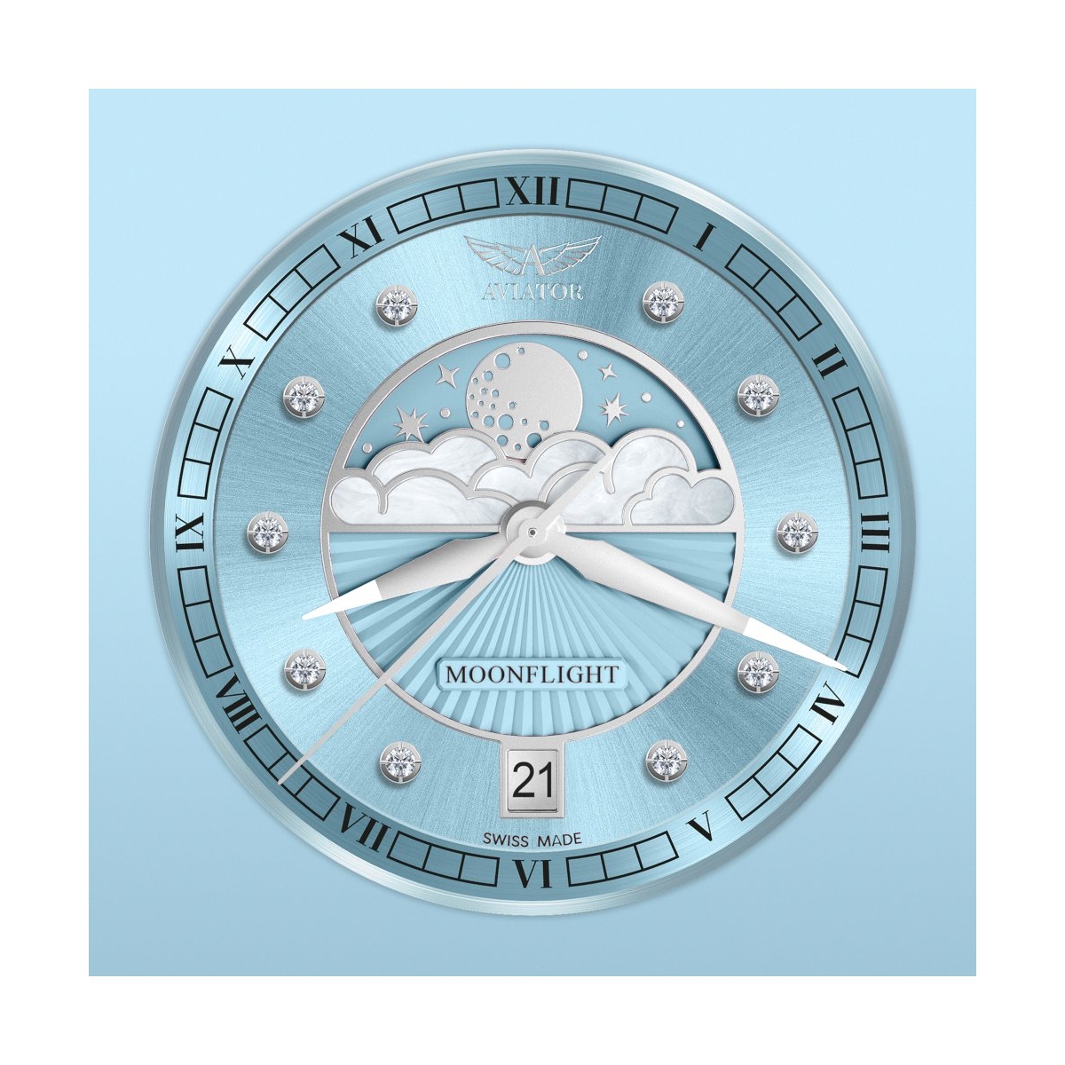 ZEGAREK AVIATOR DOUGLAS MOONFLIGHT DIAMOND EDITION