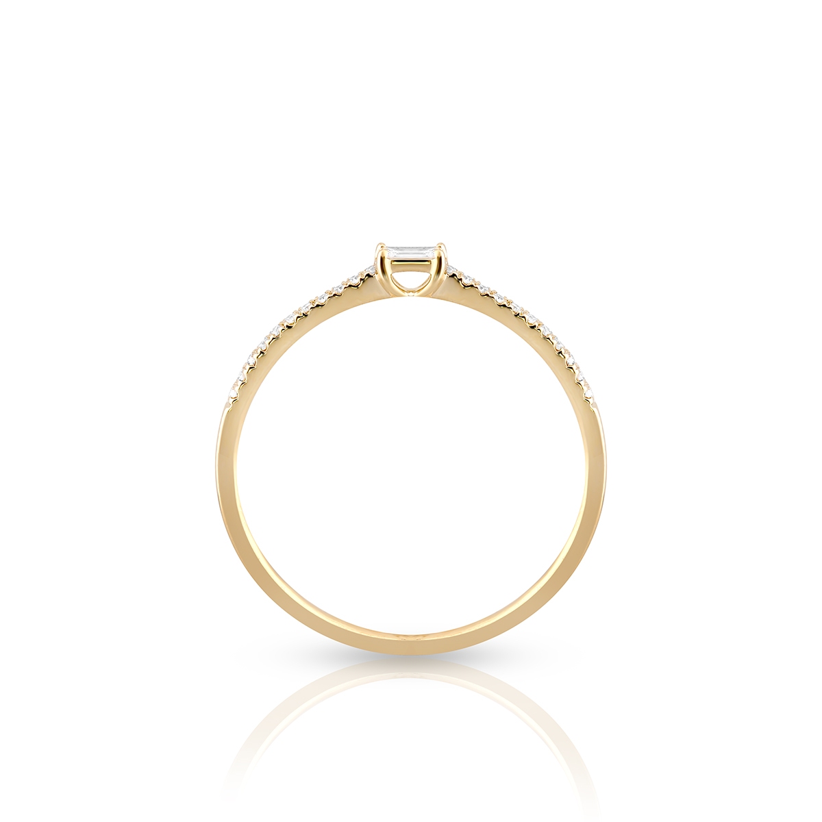 Pierścionek złoty z diamentem W.KRUK