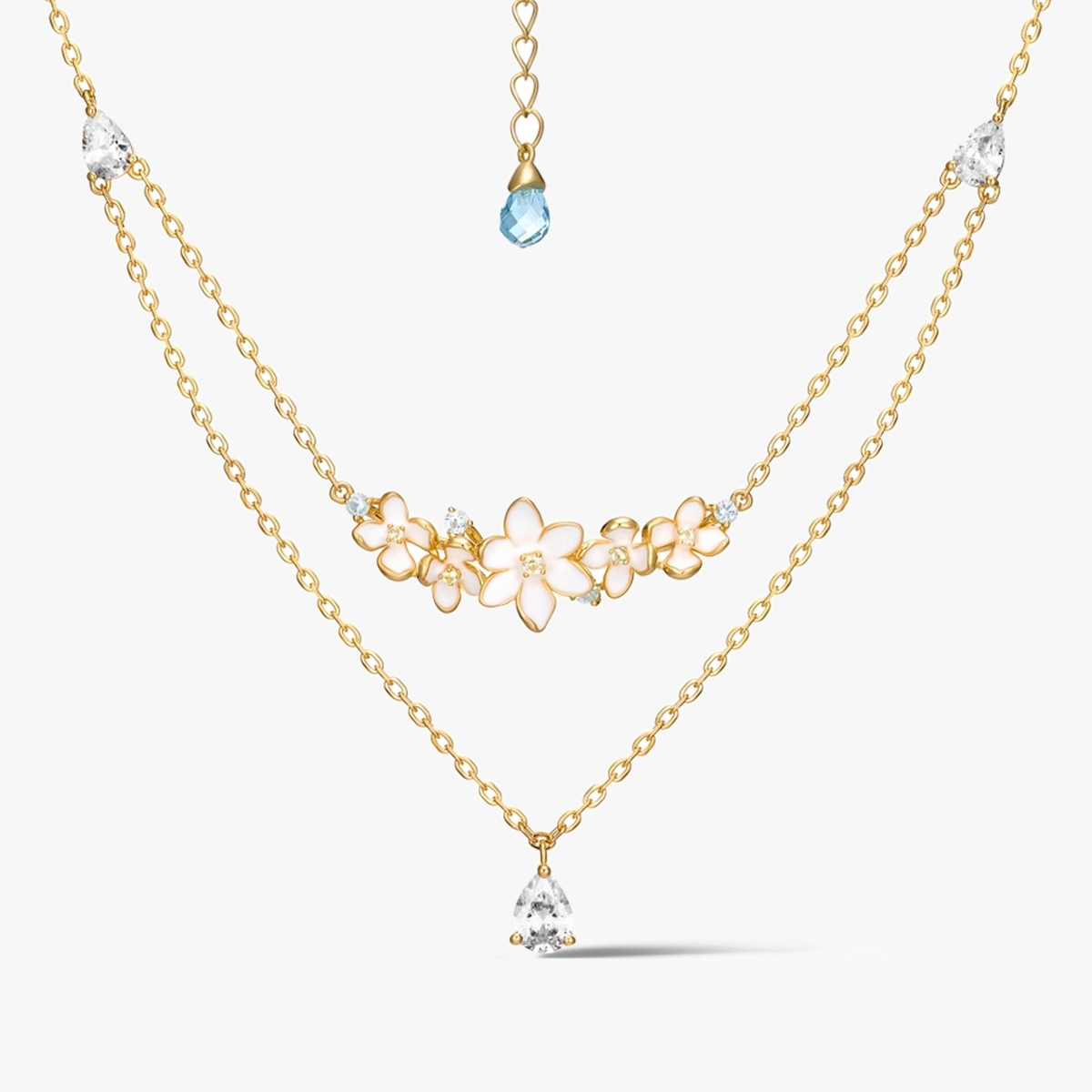 Naszyjnik srebrny Kwiaty Nocy Biały Bez