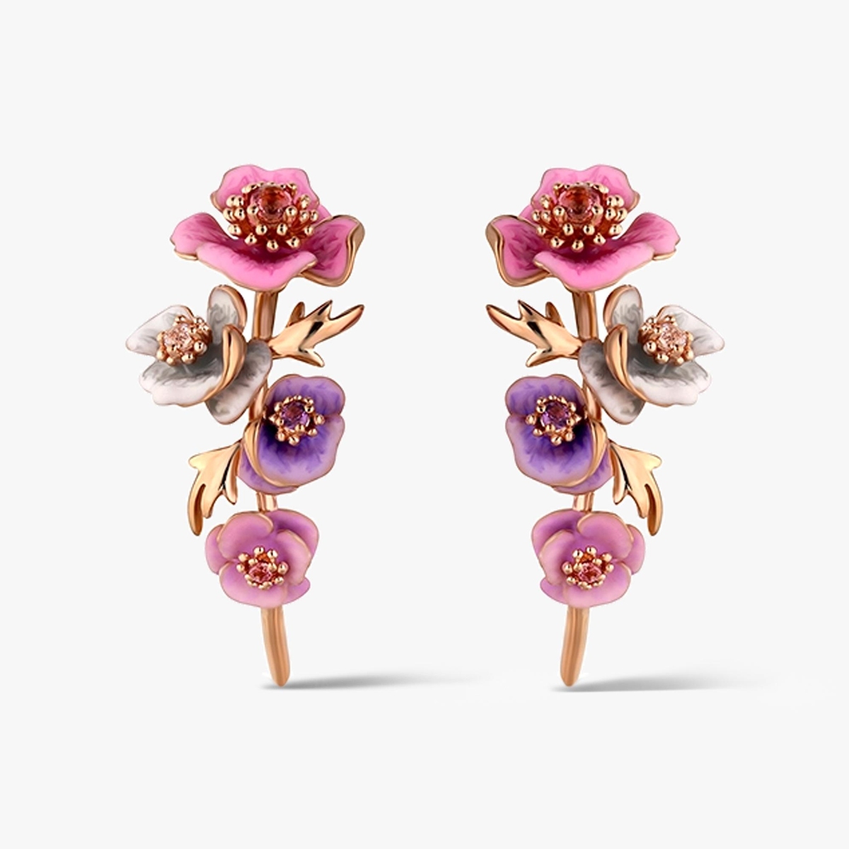 Kolczyki złote Kwiaty Nocy