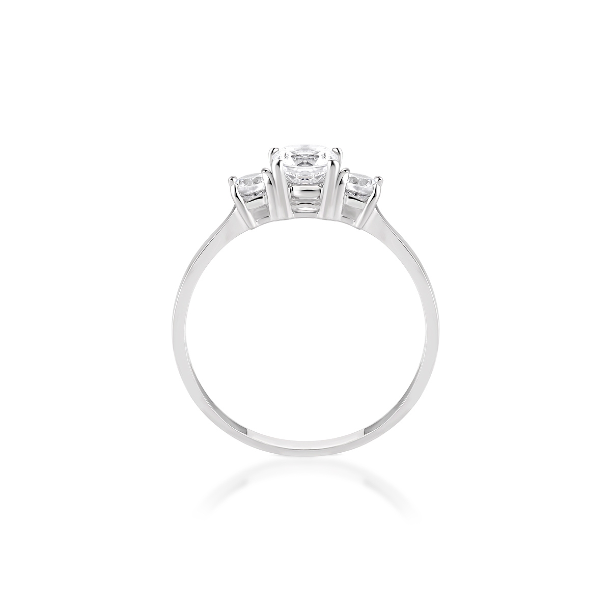 Pierścionek z białego złota z cyrkoniami