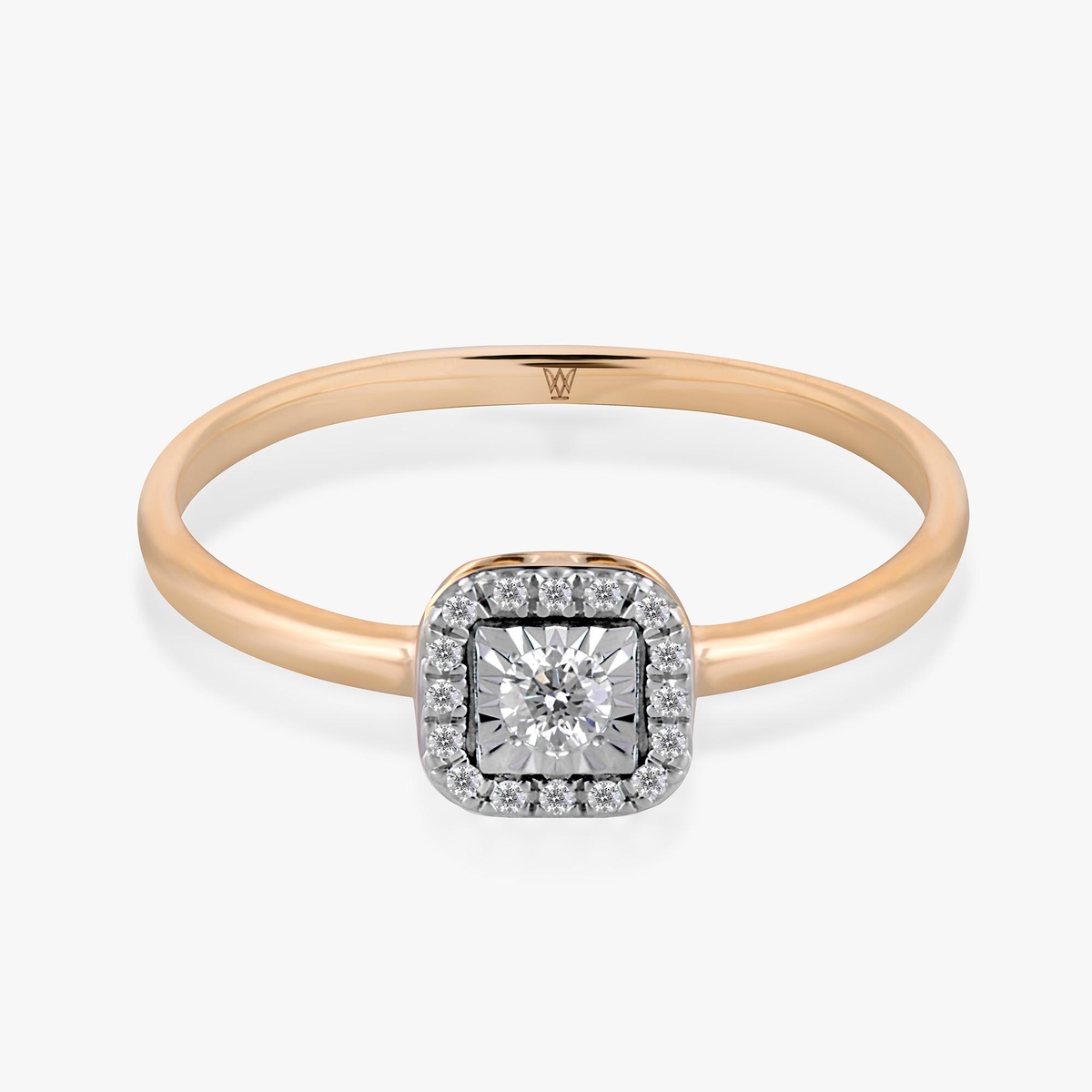 Pierścionek złoty z diamentami