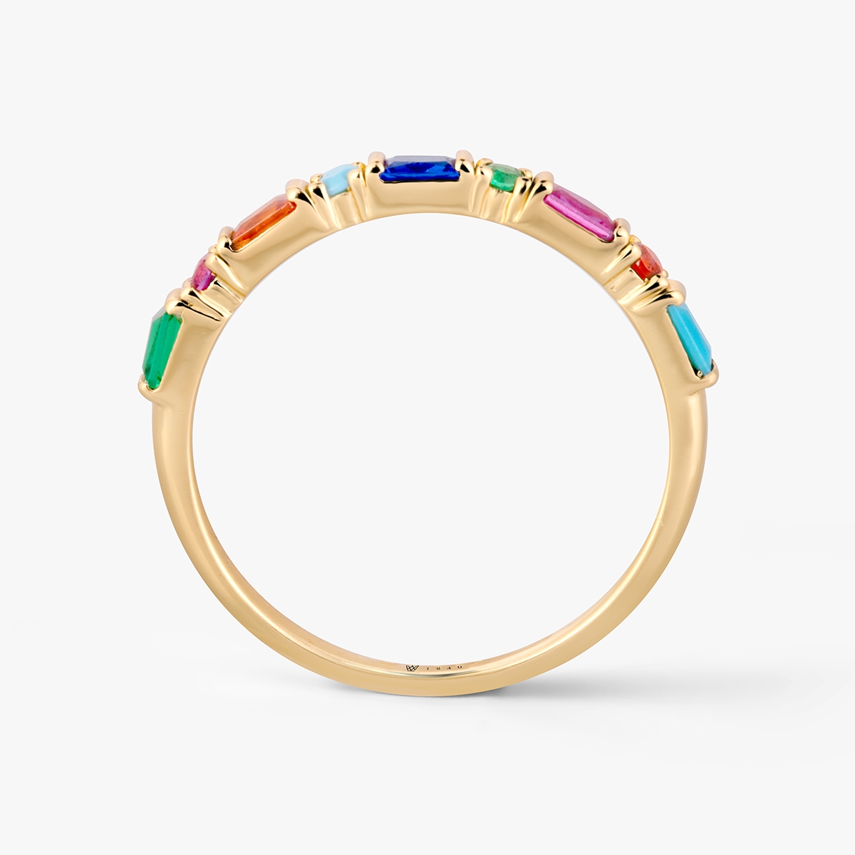 Pierścionek srebrny z kolorowymi kamieniami