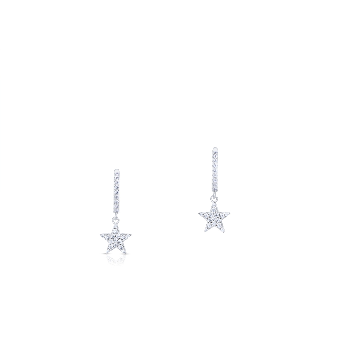 Kolczyki srebrne koła gwiazdki