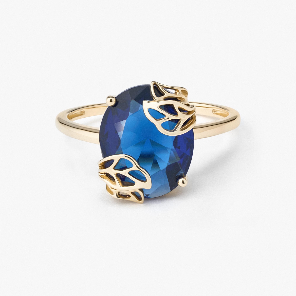 Pierścionek złoty Kwiaty Nocy Borówka