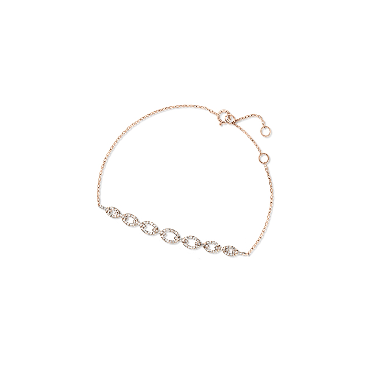 Bransoletka różowe złoto z brylantami