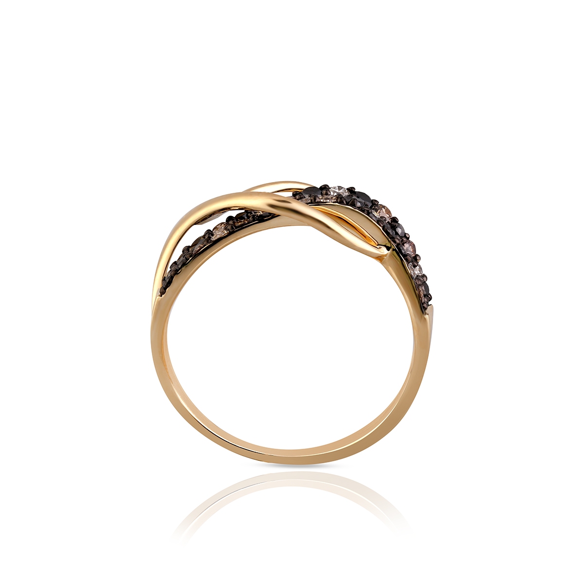 Pierścionek złoty z brylantami