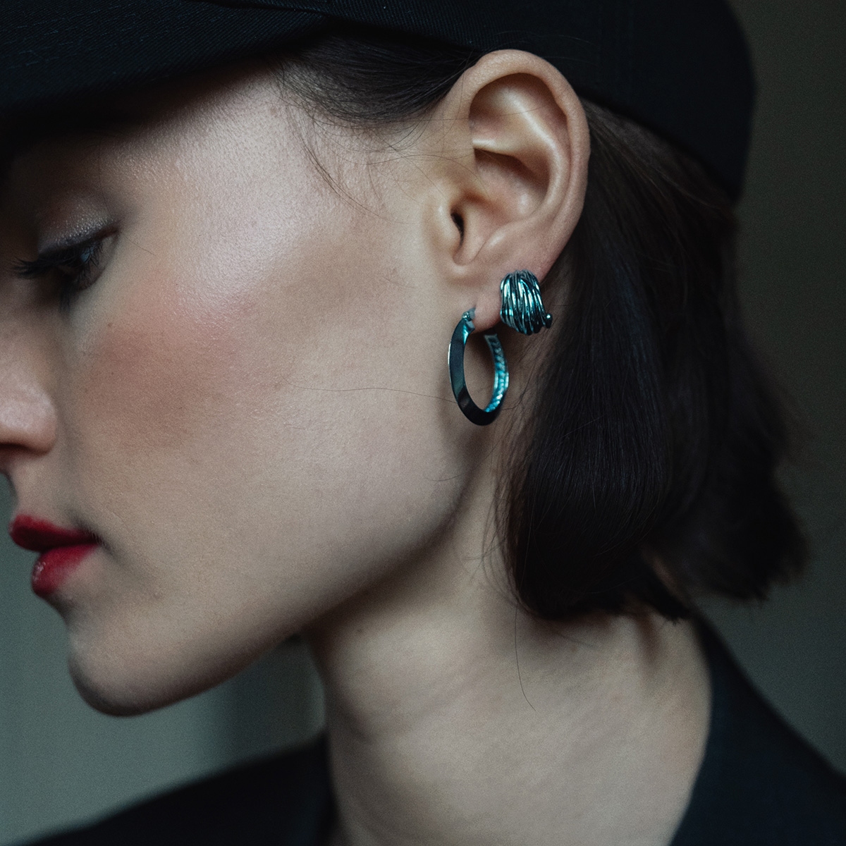 Kolczyki Blue Hoops Princess Club