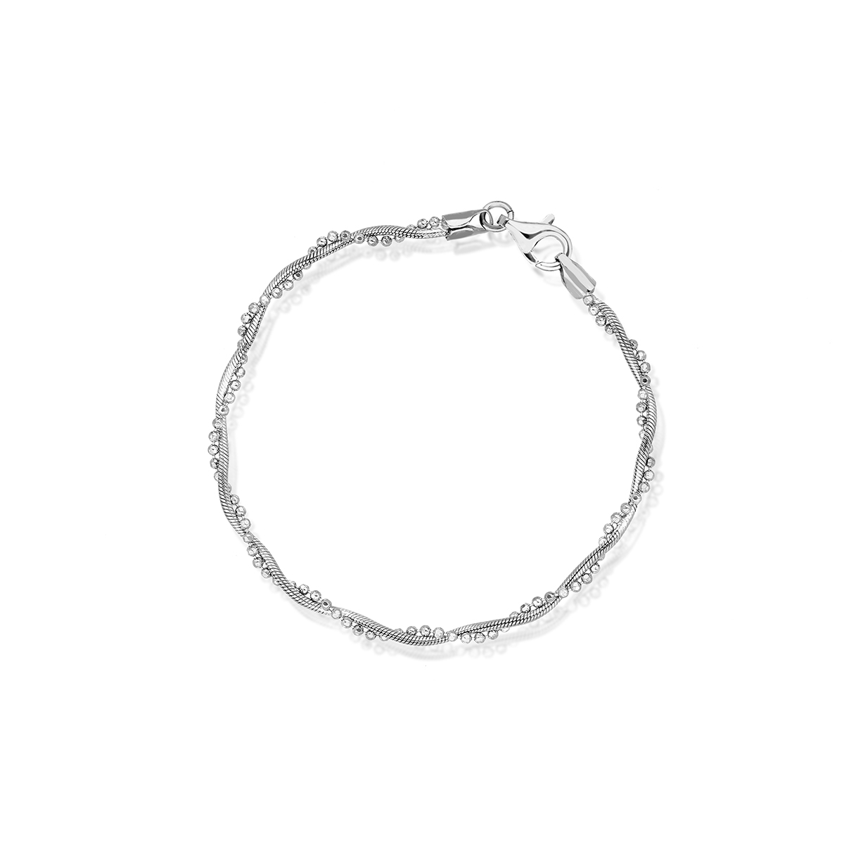 Bransoleta srebrna przeplatana