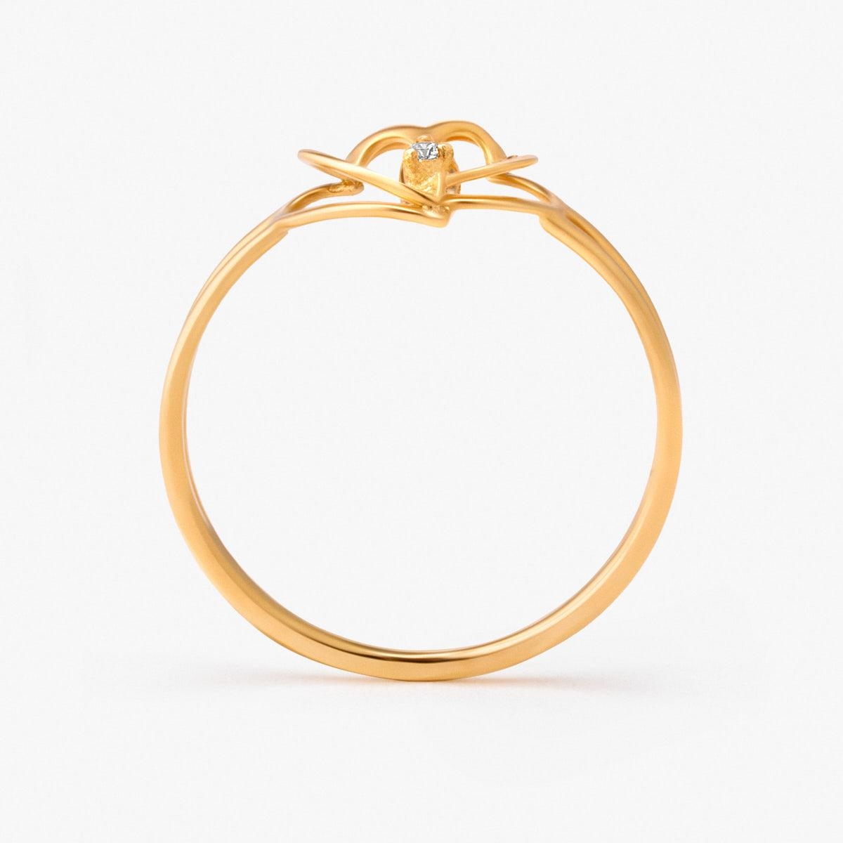 Pierścionek złoty z diamentem laboratoryjnym Czułość
