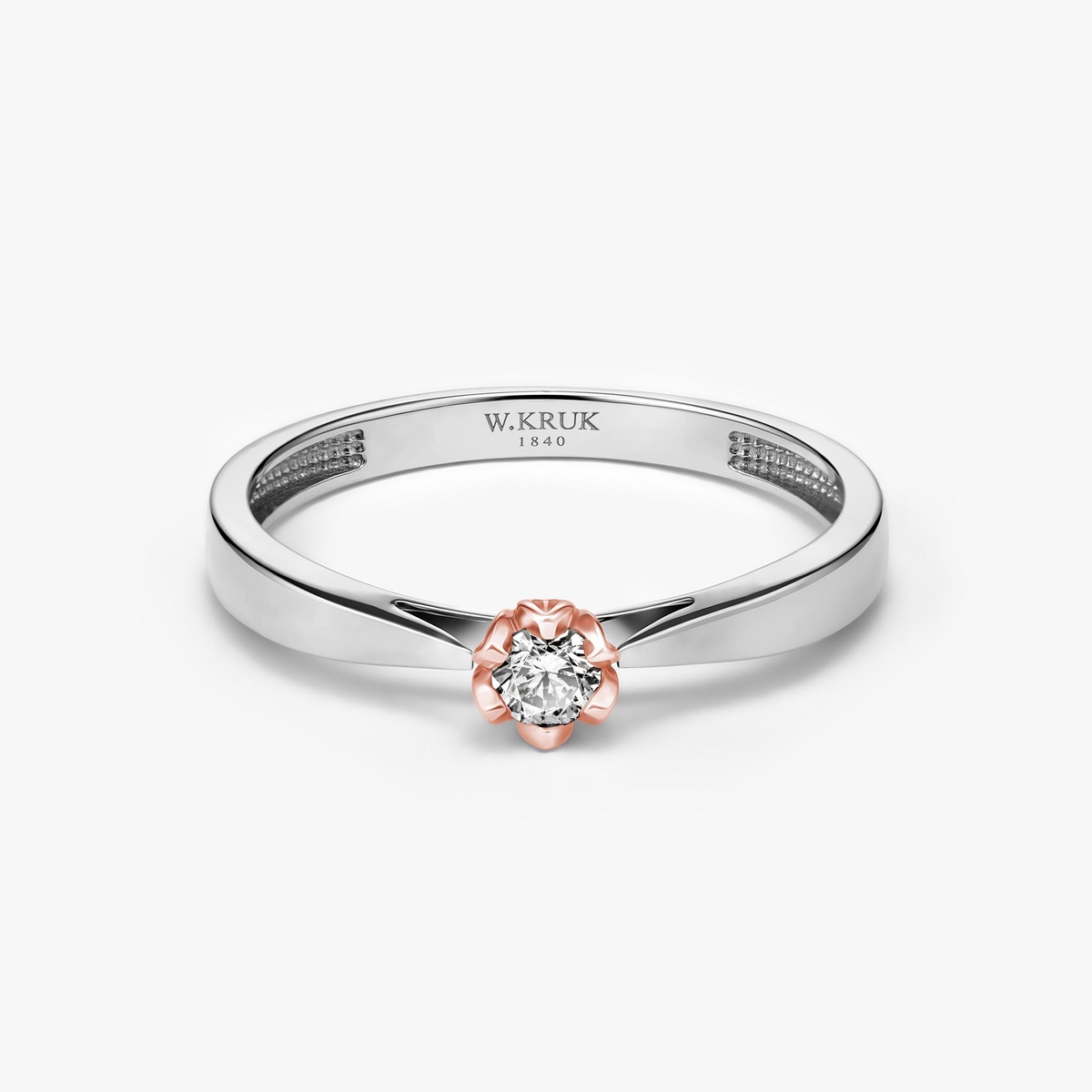 Pierścionek zaręczynowy złoty Romantyczny