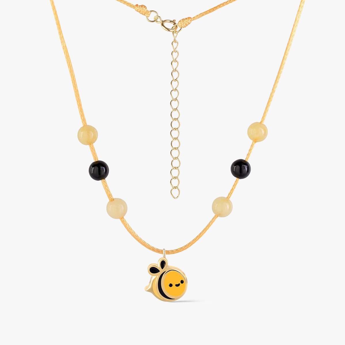 Naszyjnik sznurkowy z pszczółką