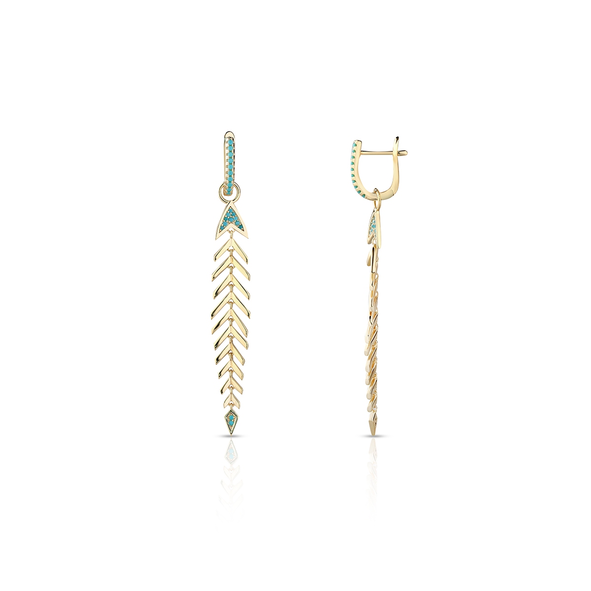 Kolczyki srebrne pozłacane Laguna