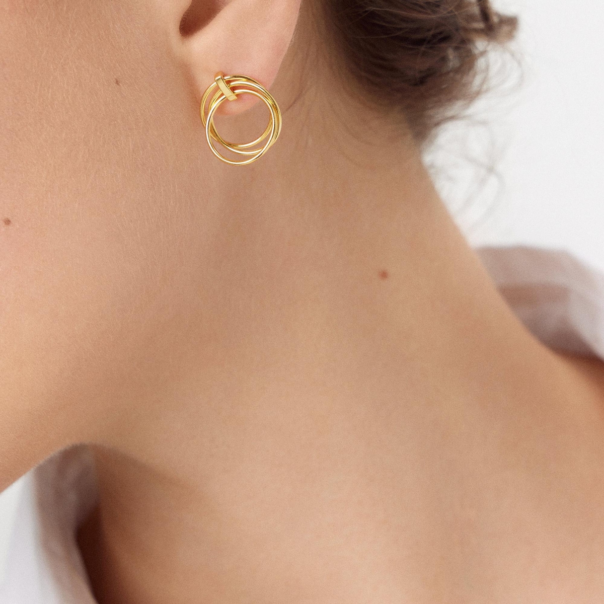 Kolczyki srebrne pozłacane