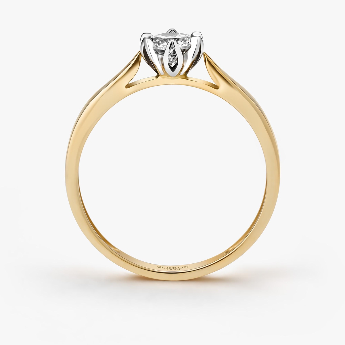 Pierścionek zaręczynowy złoty Romantyczny