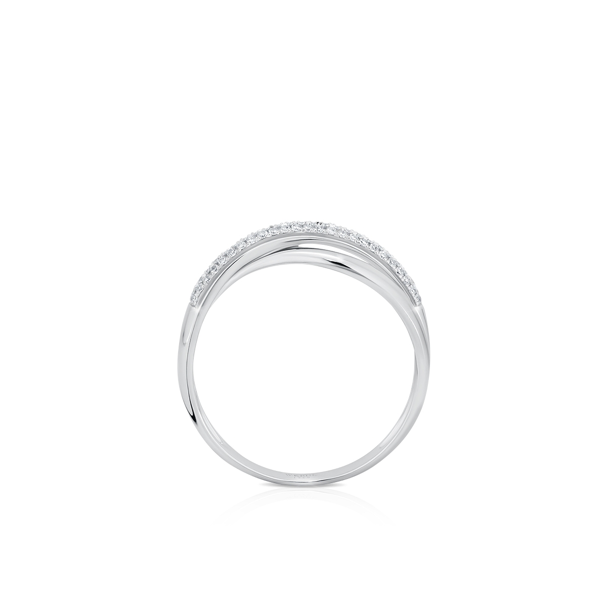 Pierścionek białe złoto z diamentami