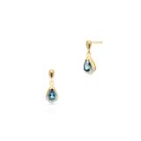 Kolczyki złote bicolor topaz