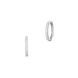 Kolczyki kółka białe złoto z cyrkoniami