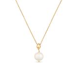 Naszyjnik srebrny pozłacany z perłą