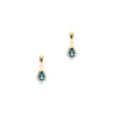 Kolczyki złote bicolor topaz