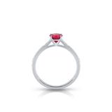 Pierścionek białe złoto z brylantami i rubinem