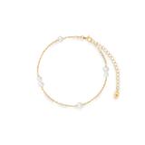 Bransoleta srebrna pozłacana z perłami