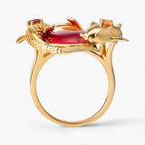 Pierścionek srebrny KOI