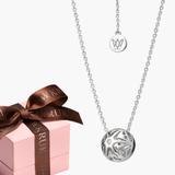 Naszyjnik srebrny z cyrkonią i diamentem