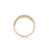 Pierścionek złoty bicolor z diamentami