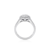 Pierścionek białe złoto z brylantami