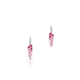 Kolczyki złote z brylantami i różowymi szafirami