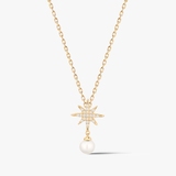 Wisiorek złoty gwiazdka z perłą