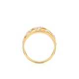 Pierścionek złoty kwiaty z diamentami