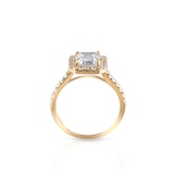 Pierścionek złoty z cyrkoniami