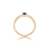 Pierścionek z diamentami i szafirem