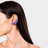 Nausznica srebrna Kwiaty Nocy Fioletowy Bez