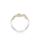 Pierścionek złoty bicolor z brylantami