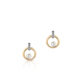 Kolczyki srebrne pozłacane z perłami i cyrkoniami