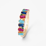 Pierścionek srebrny z kolorowymi kamieniami