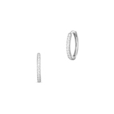 Kolczyki kółka białe złoto z cyrkoniami