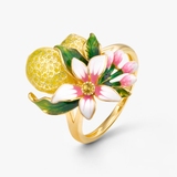 Pierścionek srebrny Kwiaty Nocy Cytrusy