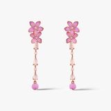 Kolczyki srebrne Kwiaty Nocy Różowy Bez