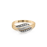 Pierścionek złoty z diamentami i brylantami