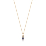 Wisiorek złoty z szafirem i diamentem