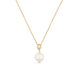 Naszyjnik srebrny pozłacany z perłą