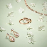 Kolczyki srebrne pozłacane z cyrkoniami