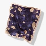 Chusta jedwabna Kwiaty Nocy Borówka